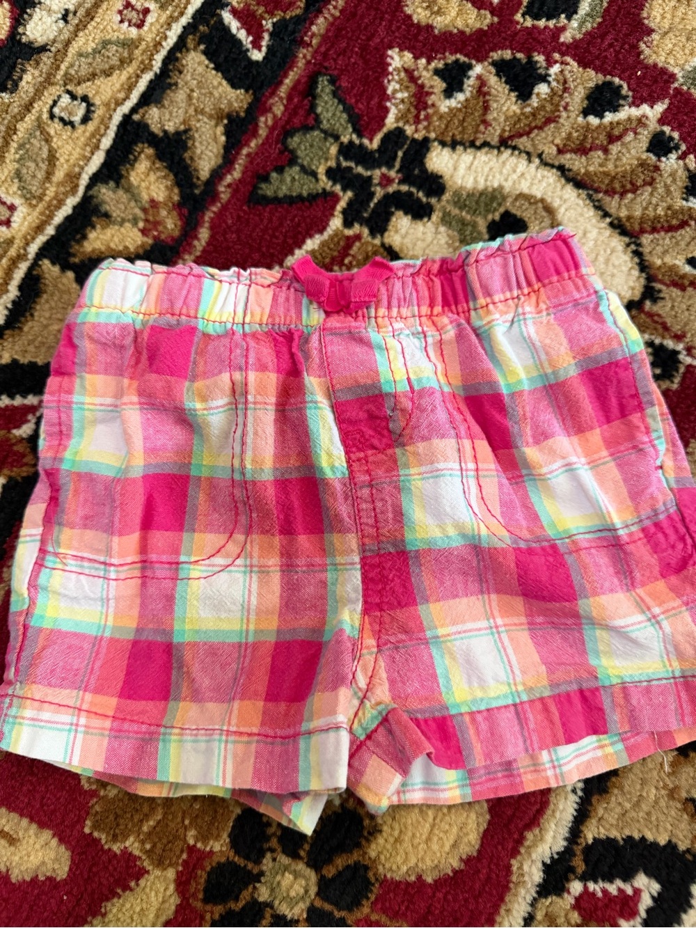 10/20 Circo Girls' Pink Plaid Cotton Shorts